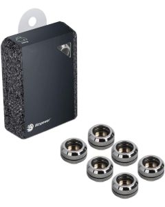 Bitspower G1/4" to Enhance Multi-Link Fitting for 14mm OD Rigid Tubing, Black Sparkle, 6-Pack